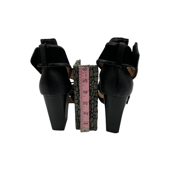 Report Signature Black Pammy Leather Block Heel Sandals Size 10 Women’s - Picture 6 of 7